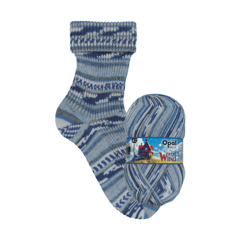 Opal Sock Yarn 11477 - Fluffy Clouds (flauschige Wolken) Opal | Sock Wool |  Whirlwind (Wirbelwind) | 4-Ply