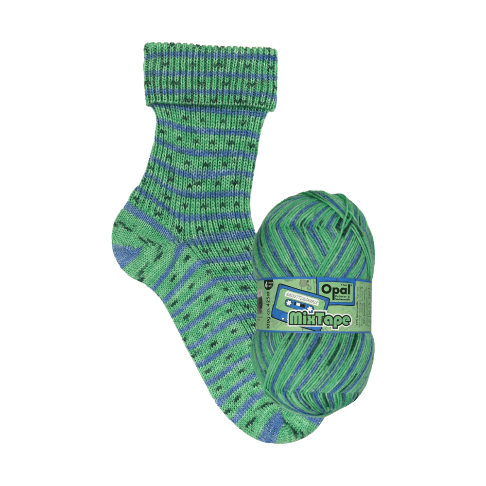 Opal Sock Yarn 11492 - Cassette Magic (Kassettenzauber) Opal | Sock Wool | Mixtape | 4-Ply