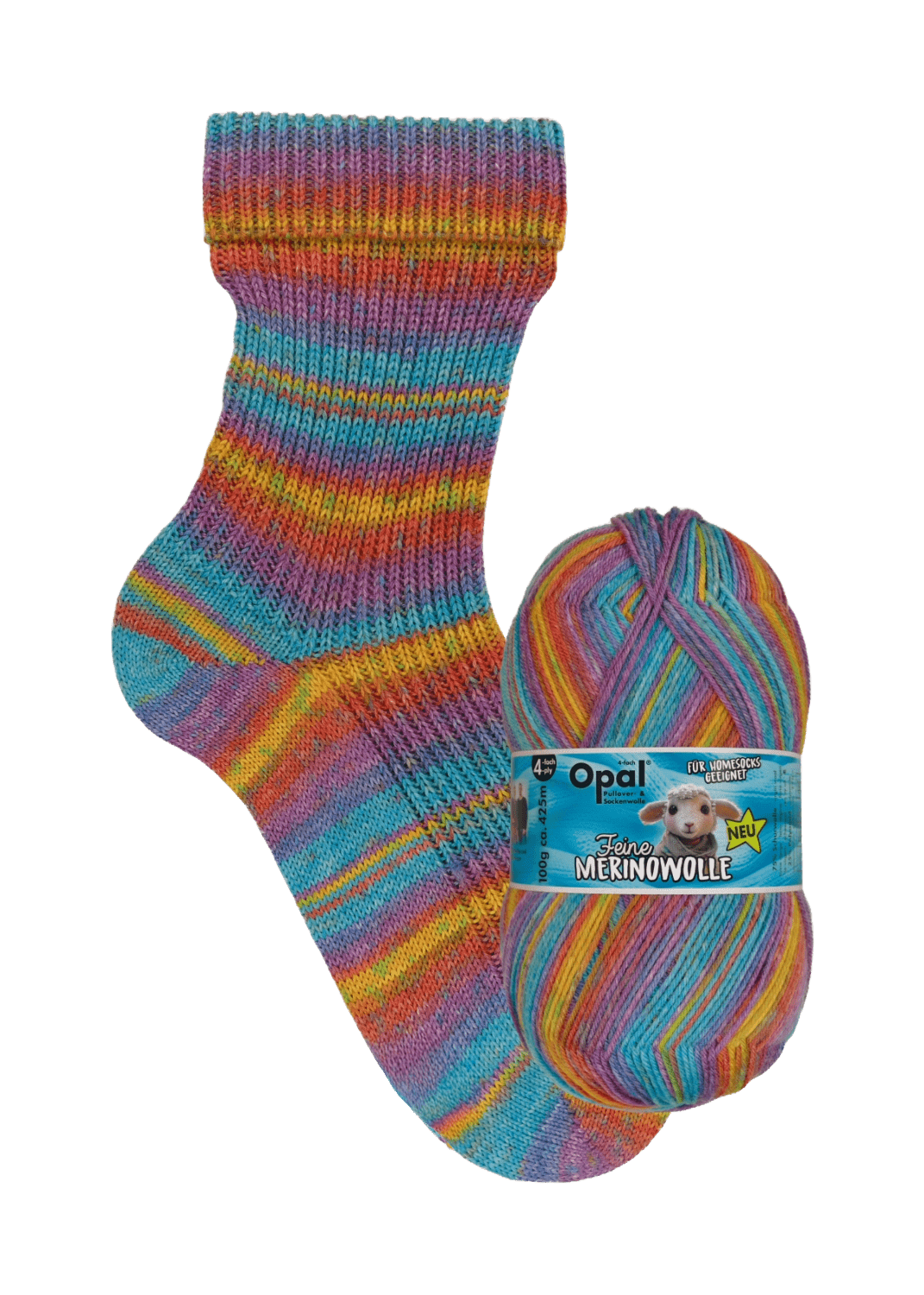 Opal Sock Yarn 11550 - Fluffy (flauschig) Opal | Sock Wool | Fine Merino Wool (Opal Feine) | 4-Ply