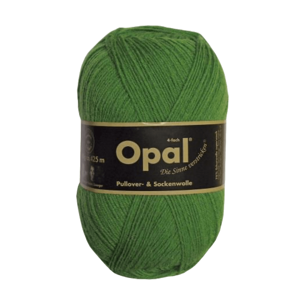 Opal Sock Yarn 1990 - Grass Green Opal | Uni | Sock Wool | Solid Colours | 4-Ply