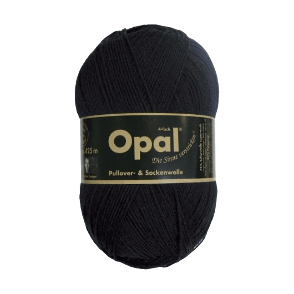 Opal Sock Yarn 2619 - Deep Black Opal | Uni | Sock Wool | Solid Colours | 4-Ply