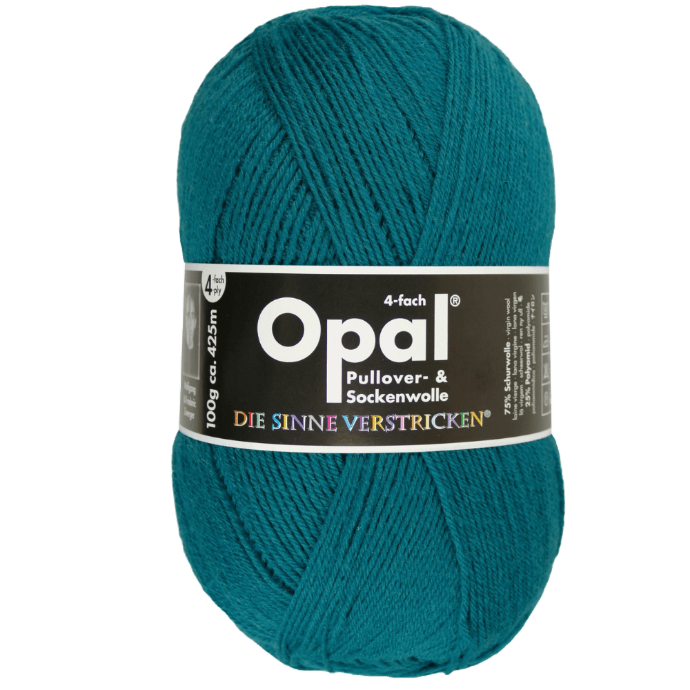 Opal Sock Yarn 9934 - Blue - Green Opal | Uni | Sock Wool | Solid Colours | 4-Ply