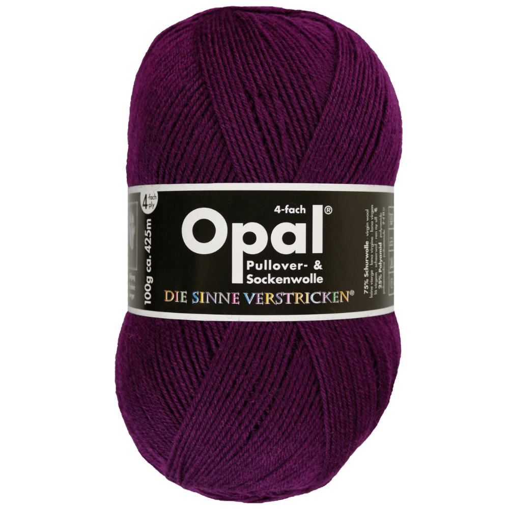 Opal Sock Yarn 9938 - Berry Opal | Uni | Sock Wool | Solid Colours | 4-Ply