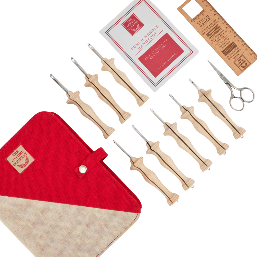 Oxford Rug Company rug punch needle Oxford Rug Company | Oxford Punch Needle | Natural Wood | Complete Set of 8