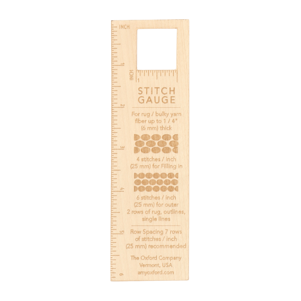 Oxford Rug Company rug punch needle Oxford Rug Company | Stitch Gauge | Wood