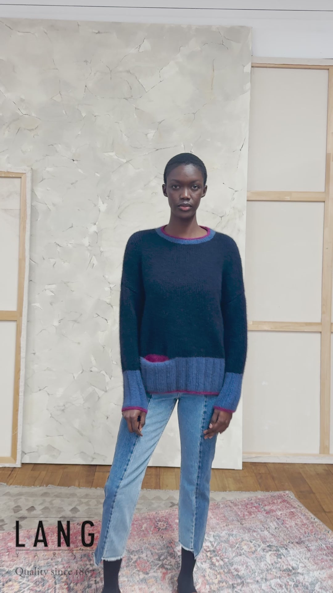 YALENA Sweater Pattern Kit in CASHMERE LIGHT by LANGYARNS | Fatto a Mano 290-021