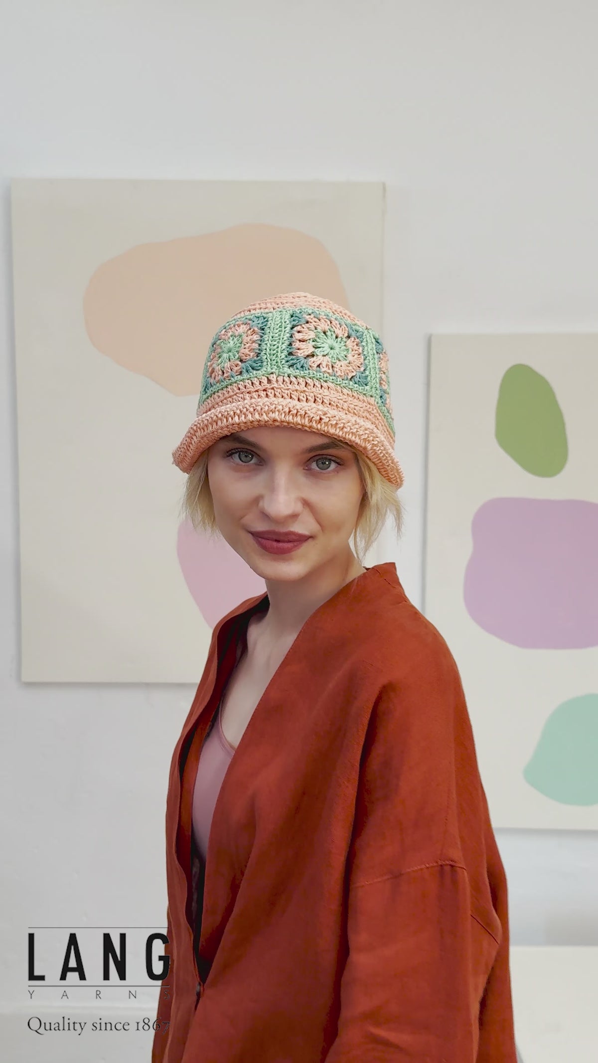 FLORENTINE Crochet Hat Pattern Kit in CREALINO by LANGYARNS | Fatto a Mano 288-010