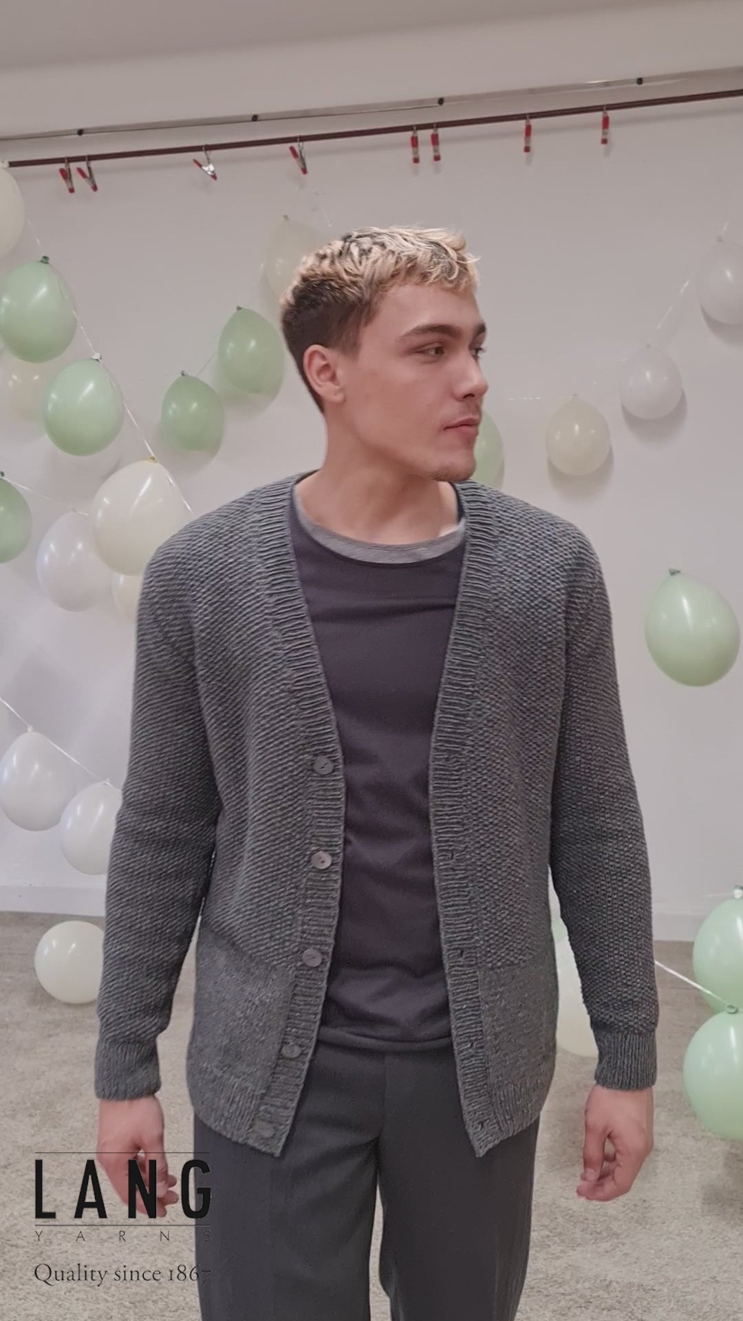 ADAM Men's Cardigan Pattern Kit in LAMBSWOOL by LANGYARNS | Fatto a Mano 278-011