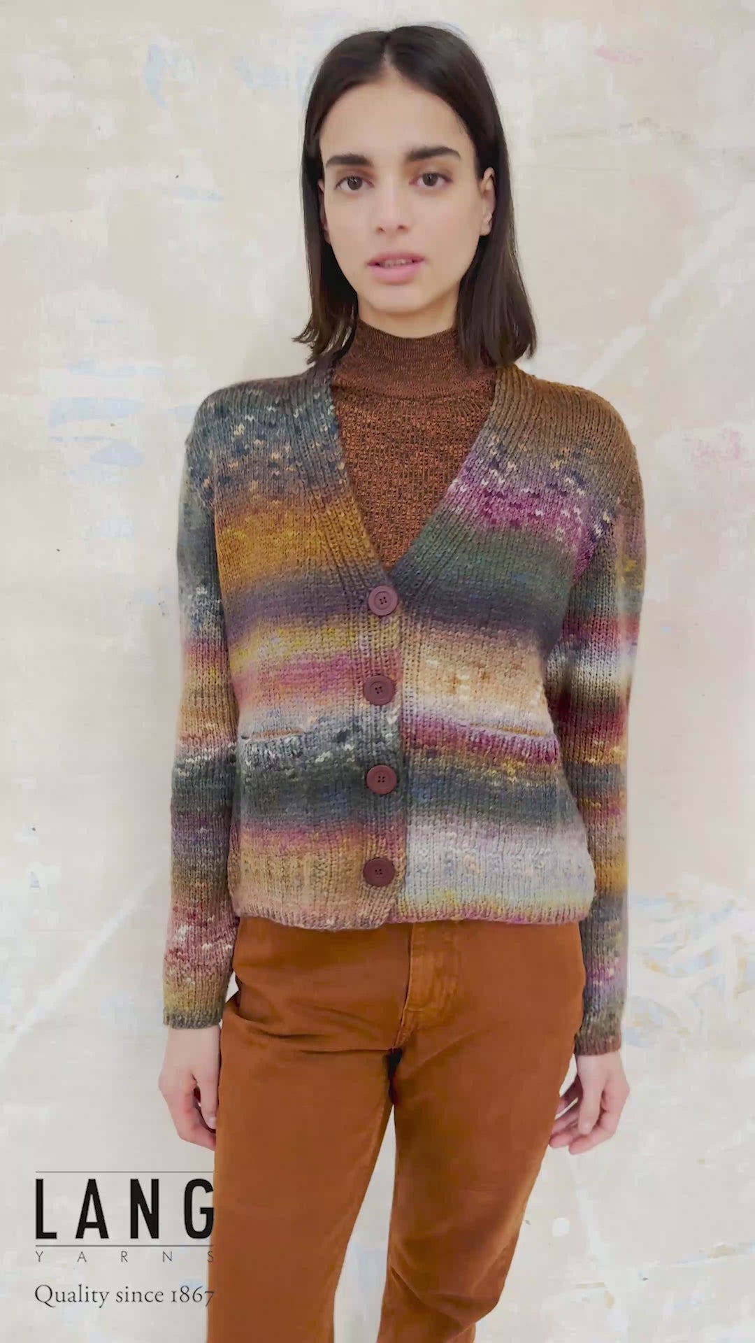 PALOMA Cardigan Pattern Kit in MAGNOLIA by LANGYARNS | Punto 74-001