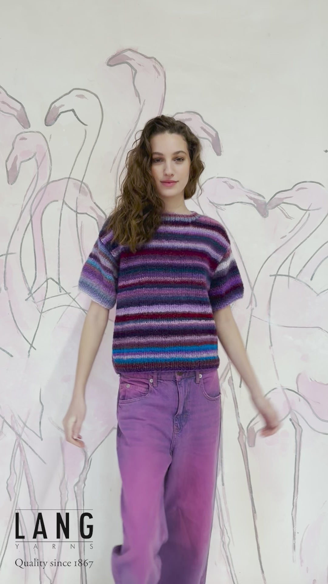 HEDDA Short-Sleeved Sweater Pattern Kit in CLOUD by LANGYARNS | Punto 73-005