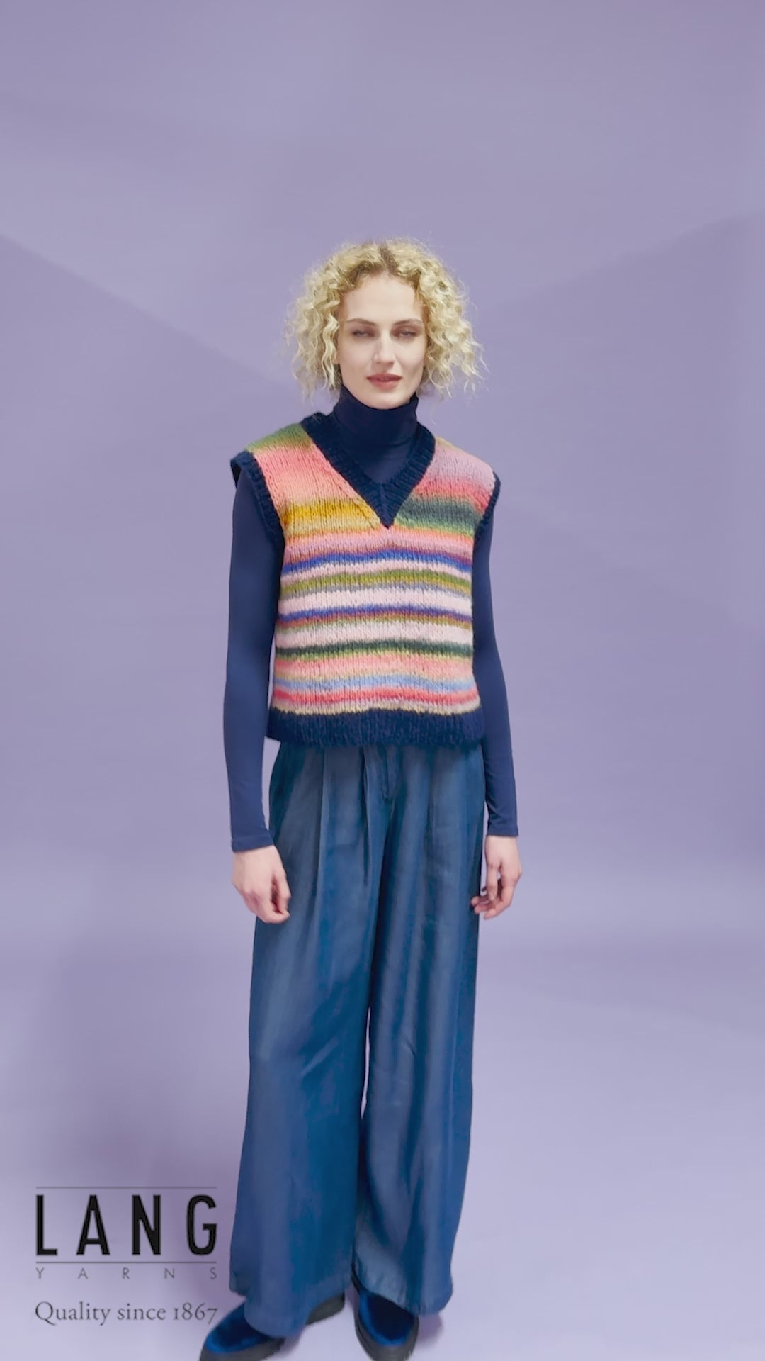 YOKO Vest Pattern Kit in CLOUD & PROMISE by LANGYARNS | Punto 93-005