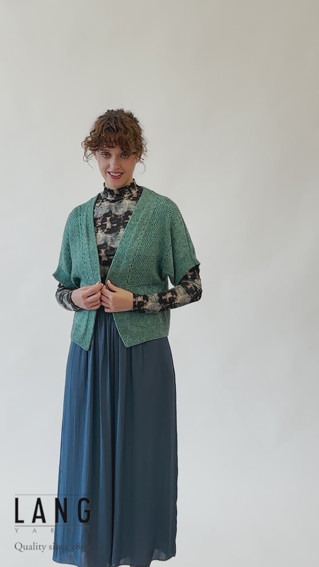 BETTINA Short-sleeved Cardigan Pattern Kit in VAYA by LANGYARNS | Fatto a Mano 280-054