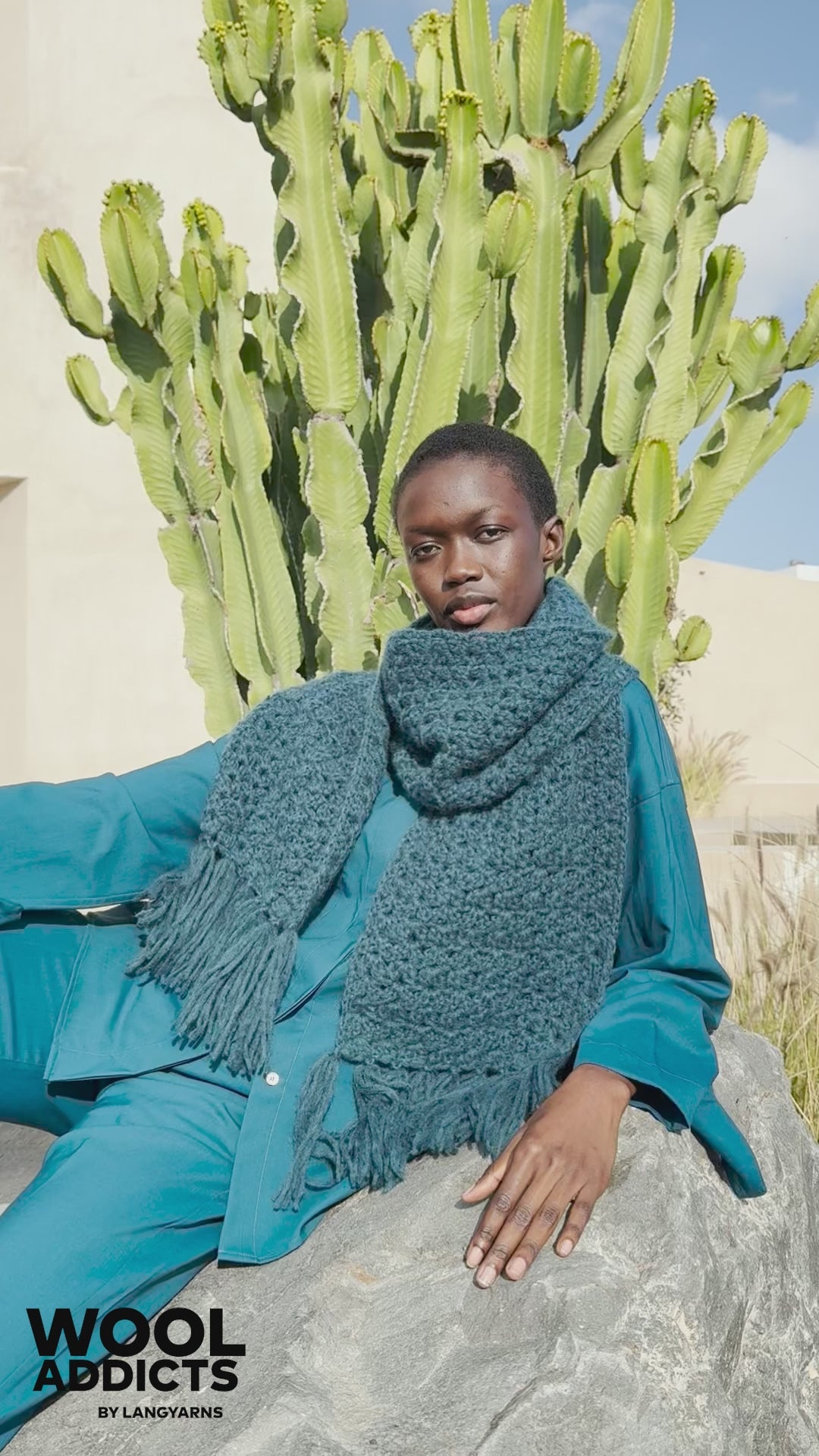 WAVE-BORN Crochet Scarf Pattern Kit in PROMISE by WOOLADDICTS | WOOLADDICTS #15-020