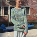APRIL Top-down Sweater Pattern Kit in LISBOA by LANGYARNS | Punto 91-010