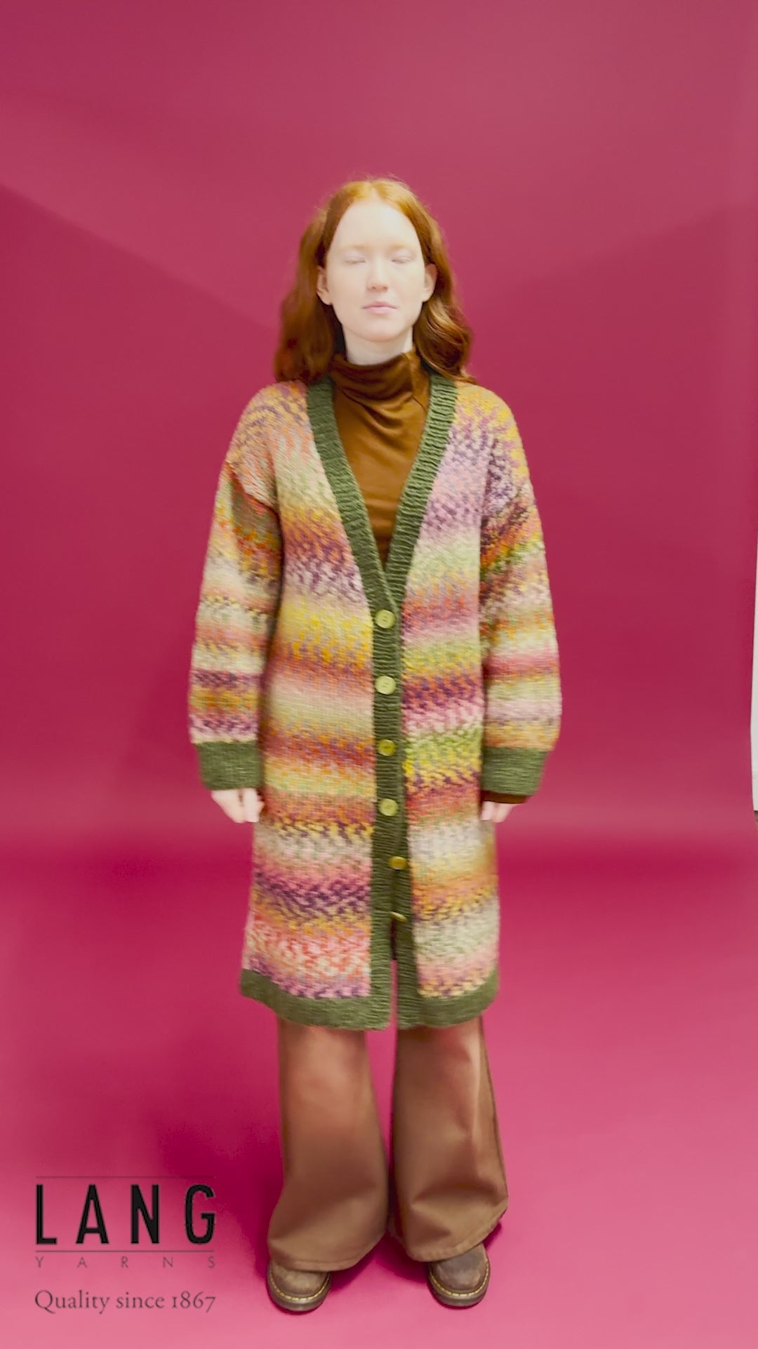 POLLY Long Cardigan Pattern Kit in CLOUD FUNKY & PROMISE by LANGYARNS | Punto 93-007