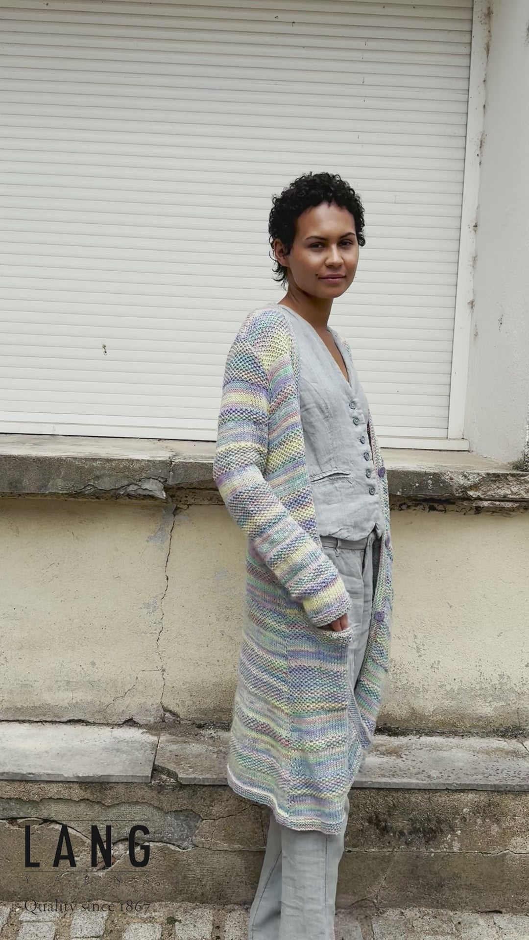 QESRA Cardigan Pattern Kit in LISBOA by LANGYARNS | Punto 82-007