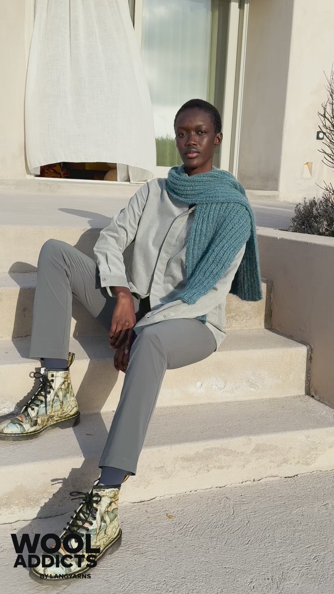 ECHOES-OF-THE-SEA Scarf Pattern Kit in HONOR by WOOLADDICTS | WOOLADDICTS #15-027