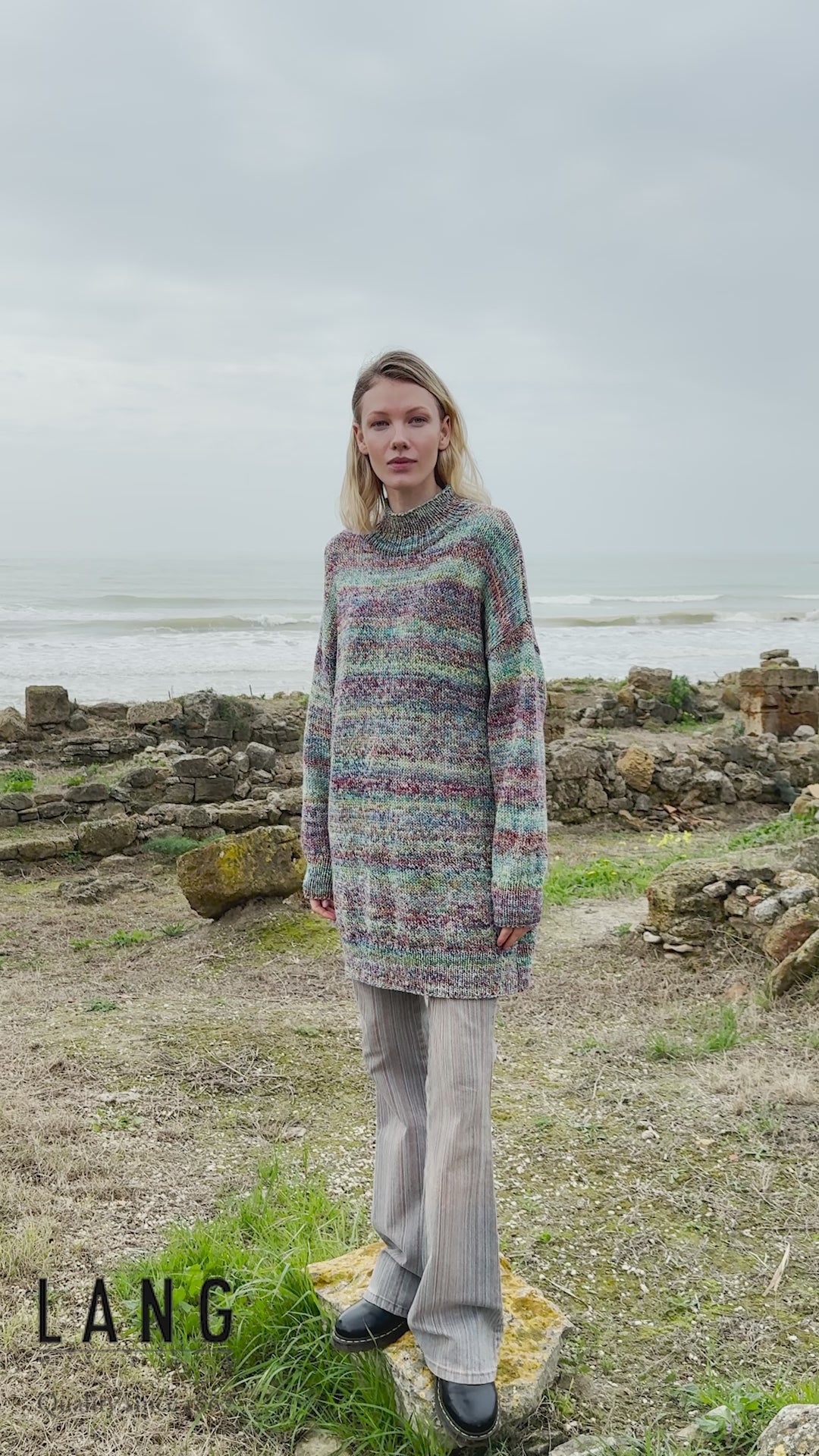 CARYS Long Sweater Pattern Kit in PRISMA by LANGYARNS | Punto 96-007