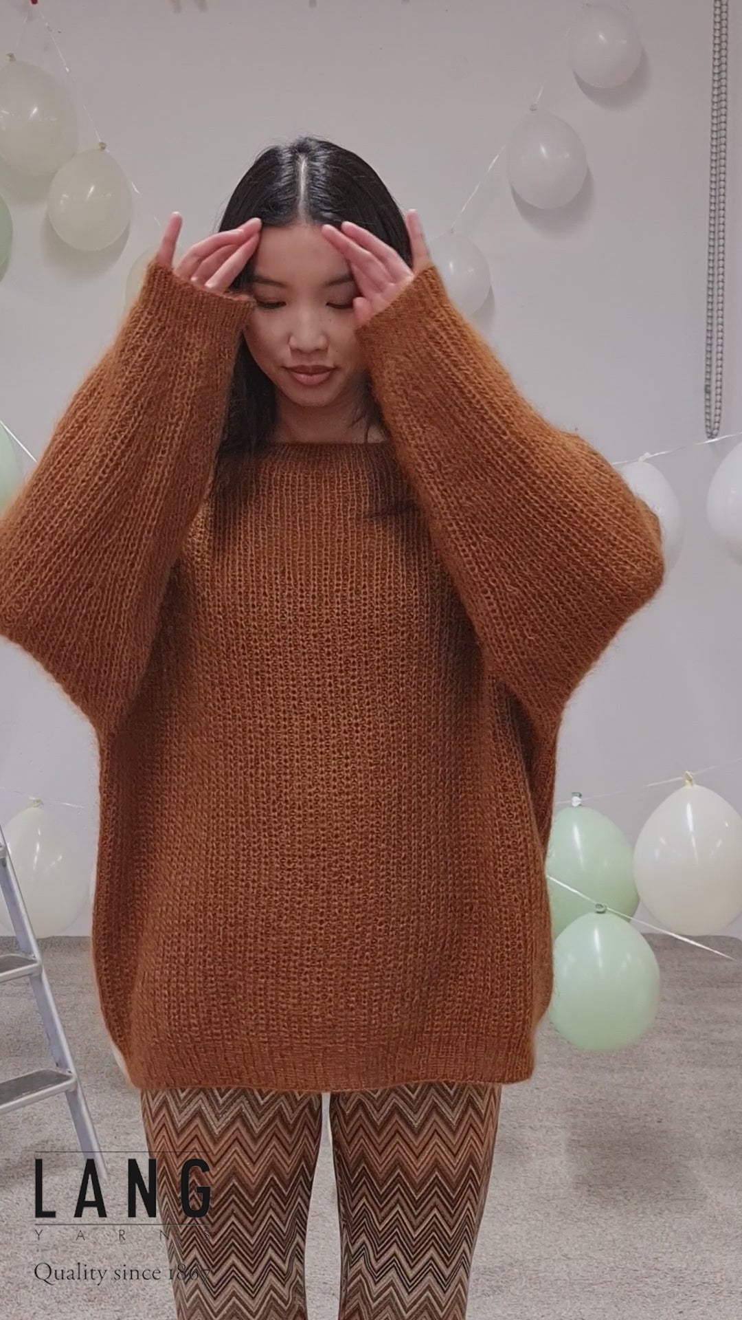GITTE Top-down Sweater Pattern Kit in LACE by LANGYARNS | Fatto a Mano 278-001