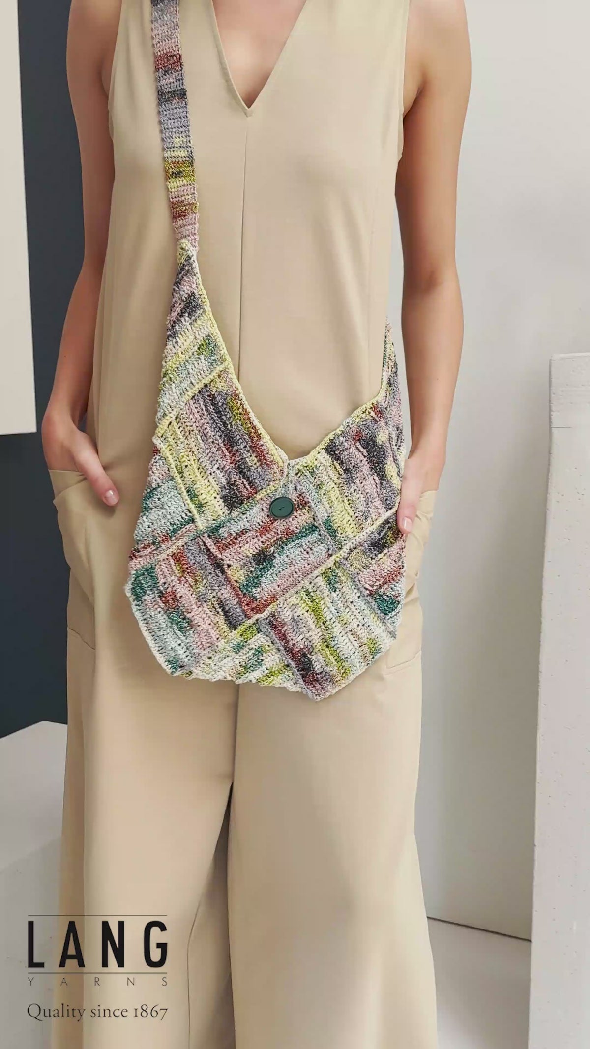 TRACIE Crochet Bag Pattern Kit in FIESTA by LANGYARNS | Fatto a Mano 288-022