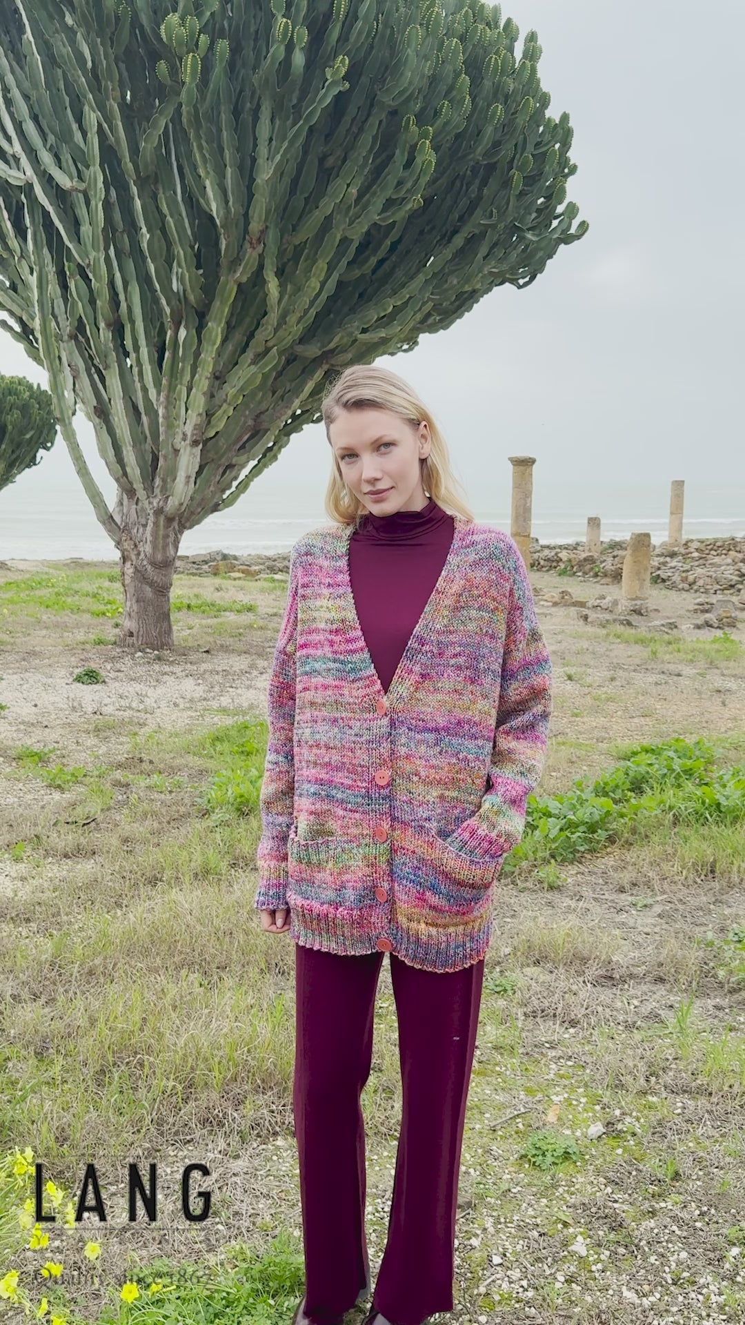 ULIA Crocheted Jacket Pattern Kit in TWISTER by LANGYARNS | Punto 95-004