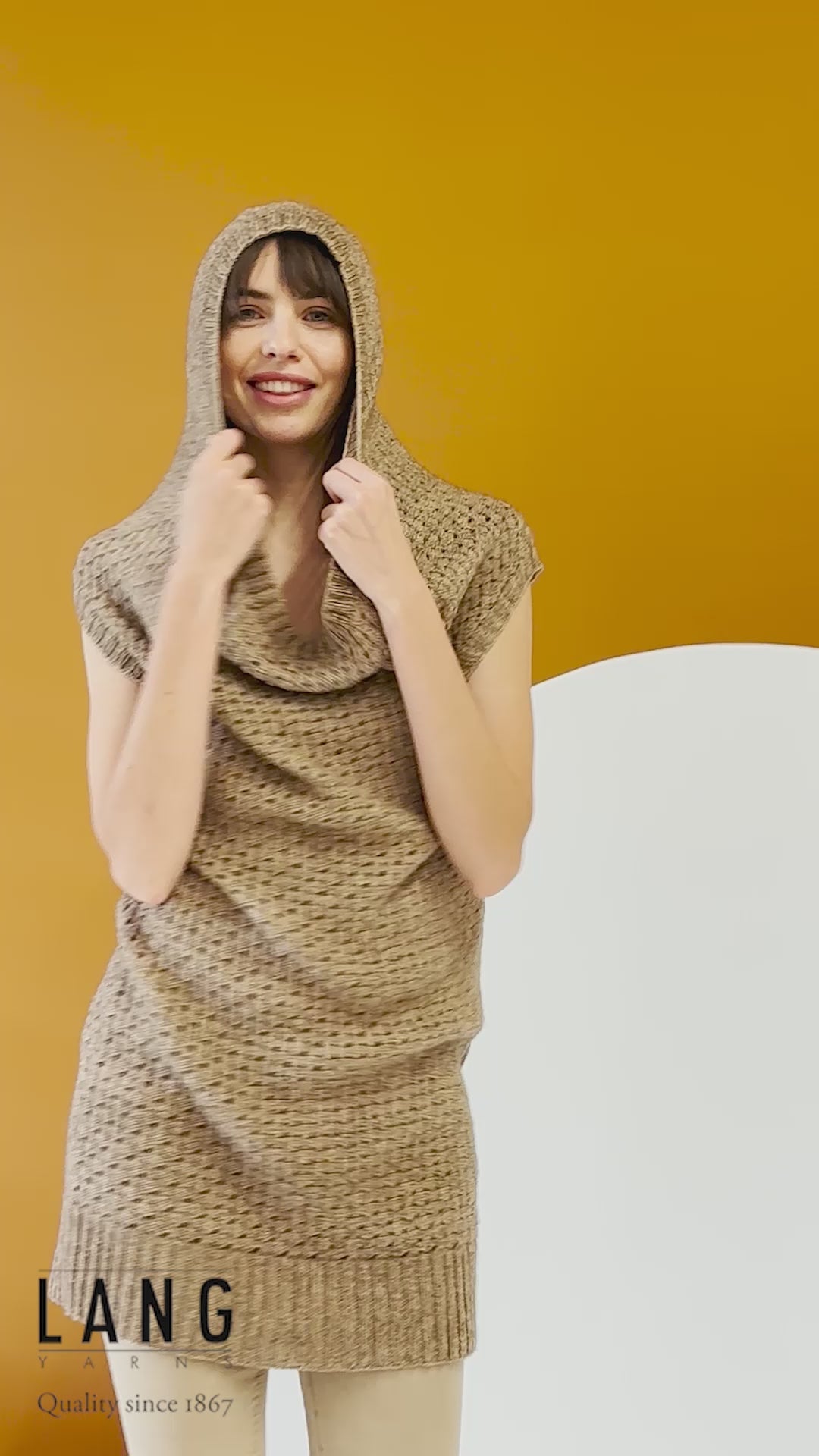 ALISON Hooded slipover tunic Pattern Kit in VAYA by LANGYARNS | Fatto a Mano 280-027