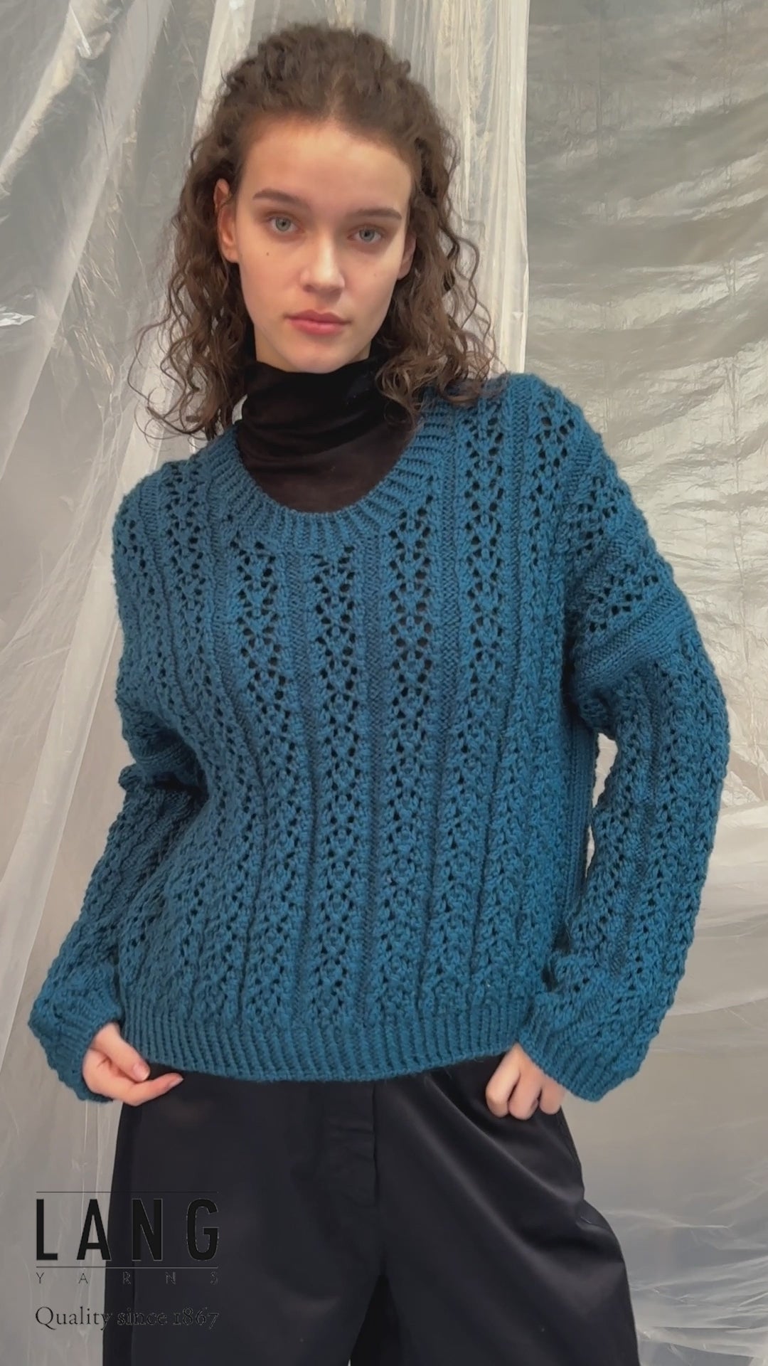 NICOLE Top-down Sweater Pattern Kit in CARPE DIEM by LANGYARNS | Fatto a Mano 286-082