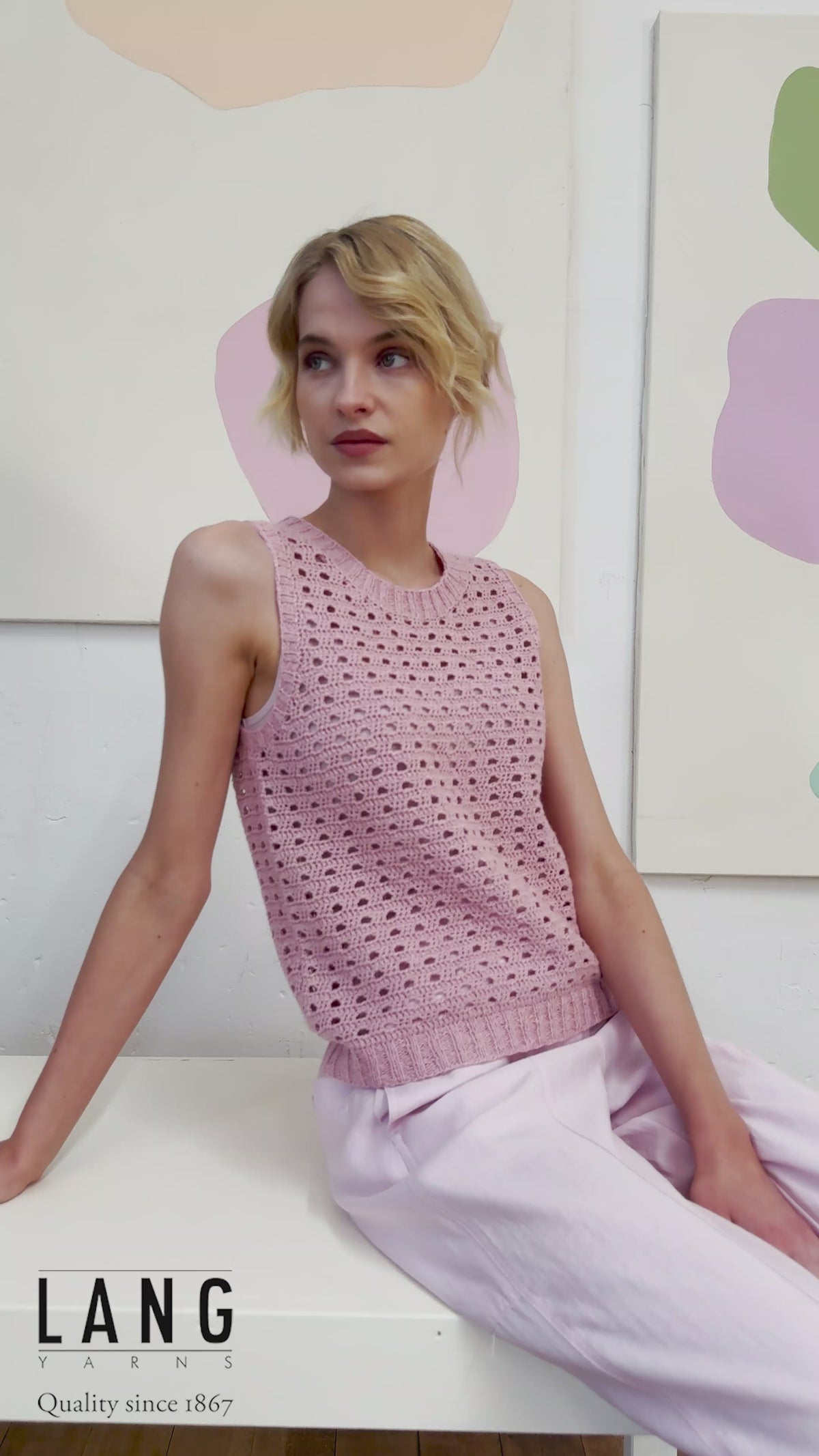 NURIA Crochet Top Pattern Kit in ANANAS by LANGYARNS | Fatto a Mano 288-001