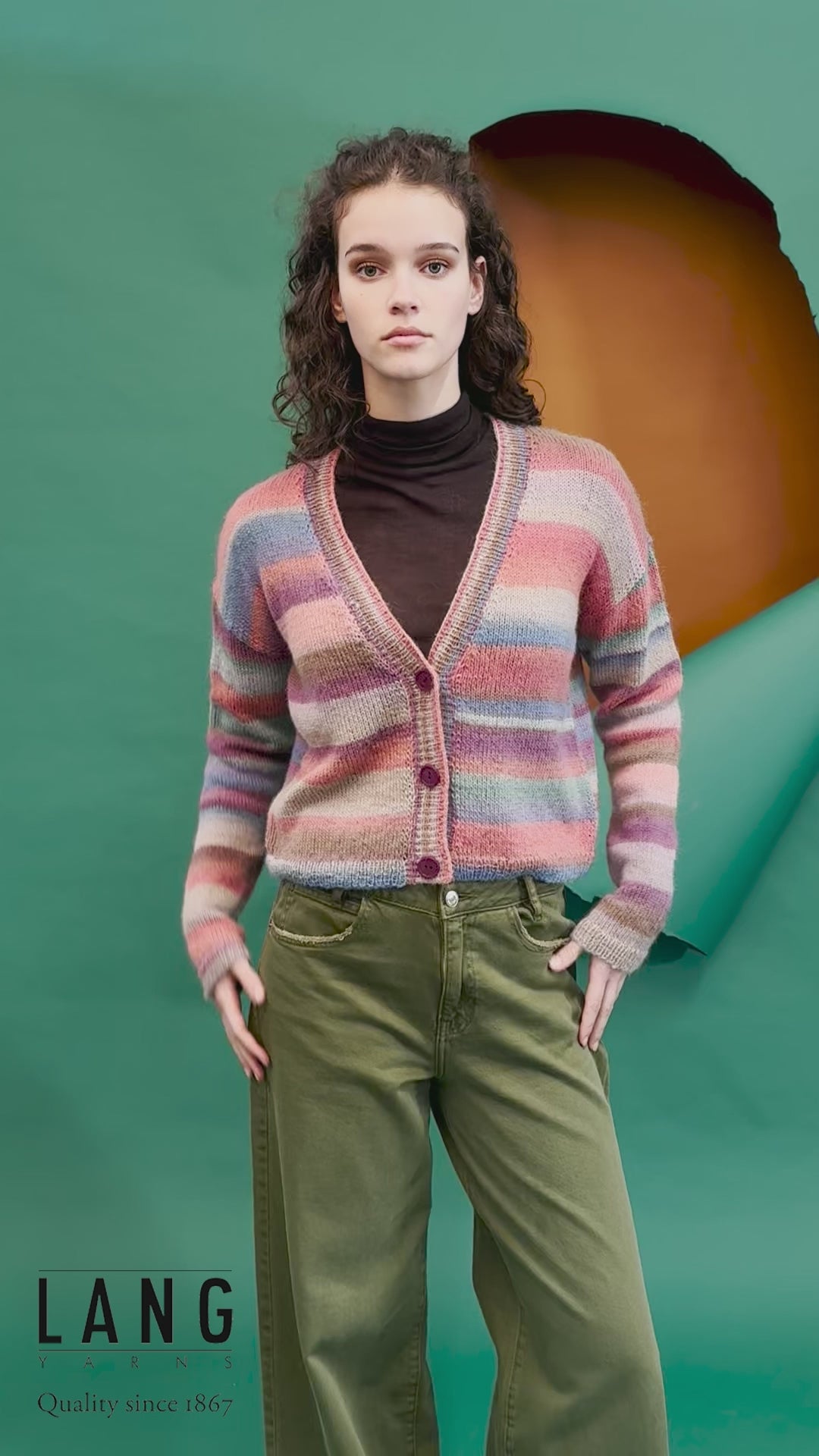 SHIRLEY Cardigan Pattern Kit in AURORA by LANGYARNS | Fatto a Mano 286-022