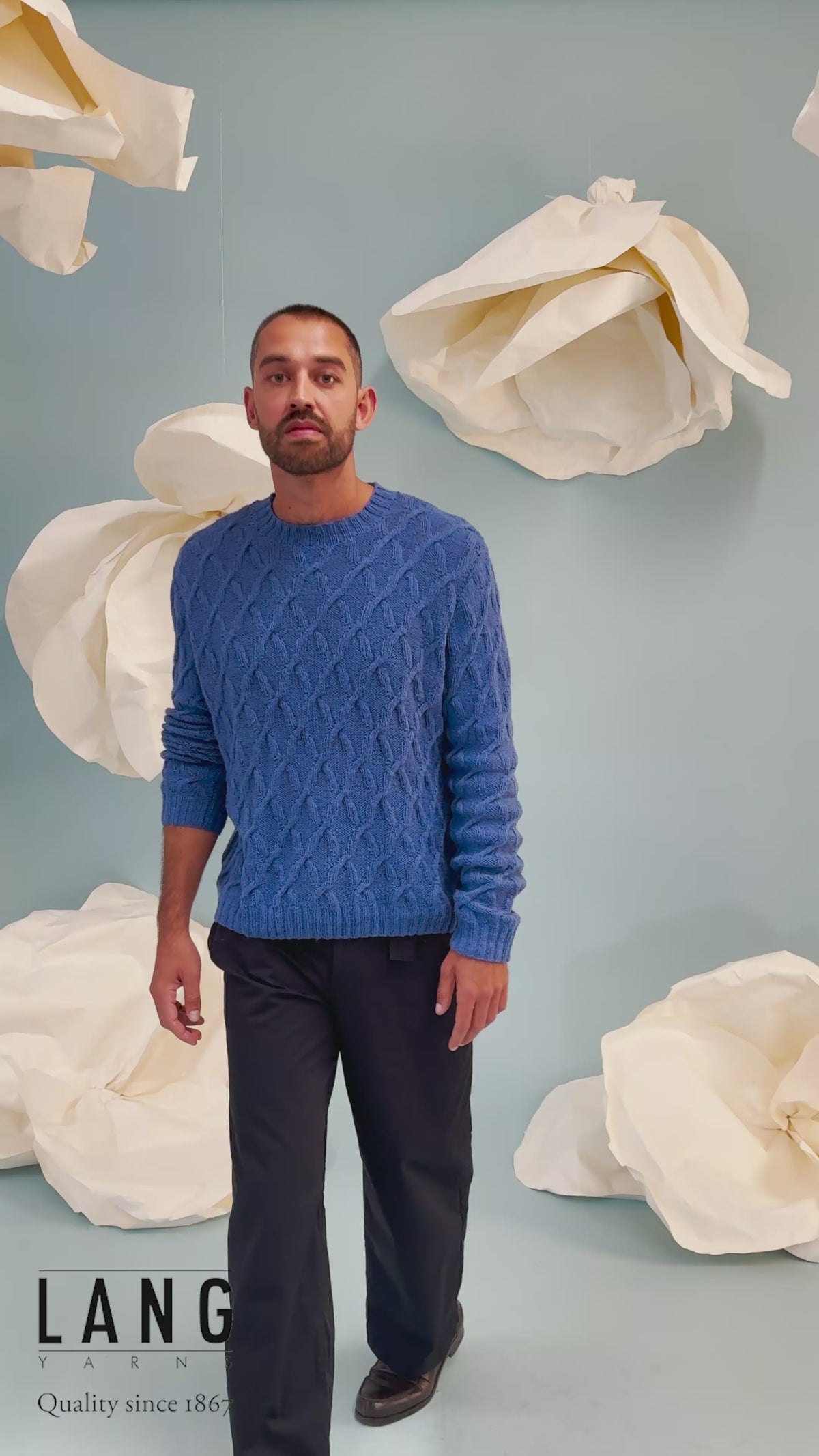 NOAH Men's Sweater Pattern Kit in ANANAS by LANGYARNS | Fatto a Mano 288-058
