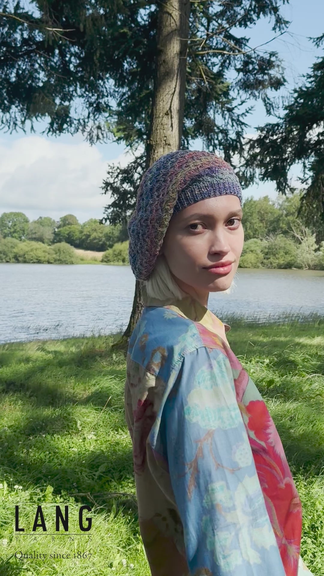 POLINA Slouchy Beret Pattern Kit in ILLUSION by LANGYARNS | Punto 81-004