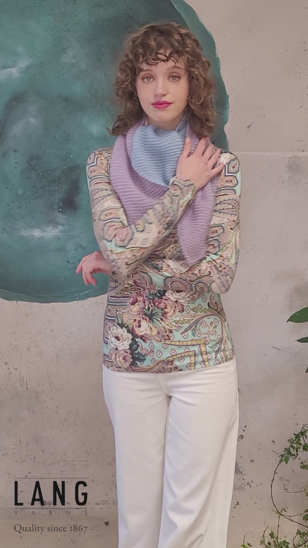 MARIBEL Shawlette Pattern Kit in MOHAIR 21 by LANGYARNS | Fatto a Mano 278-021