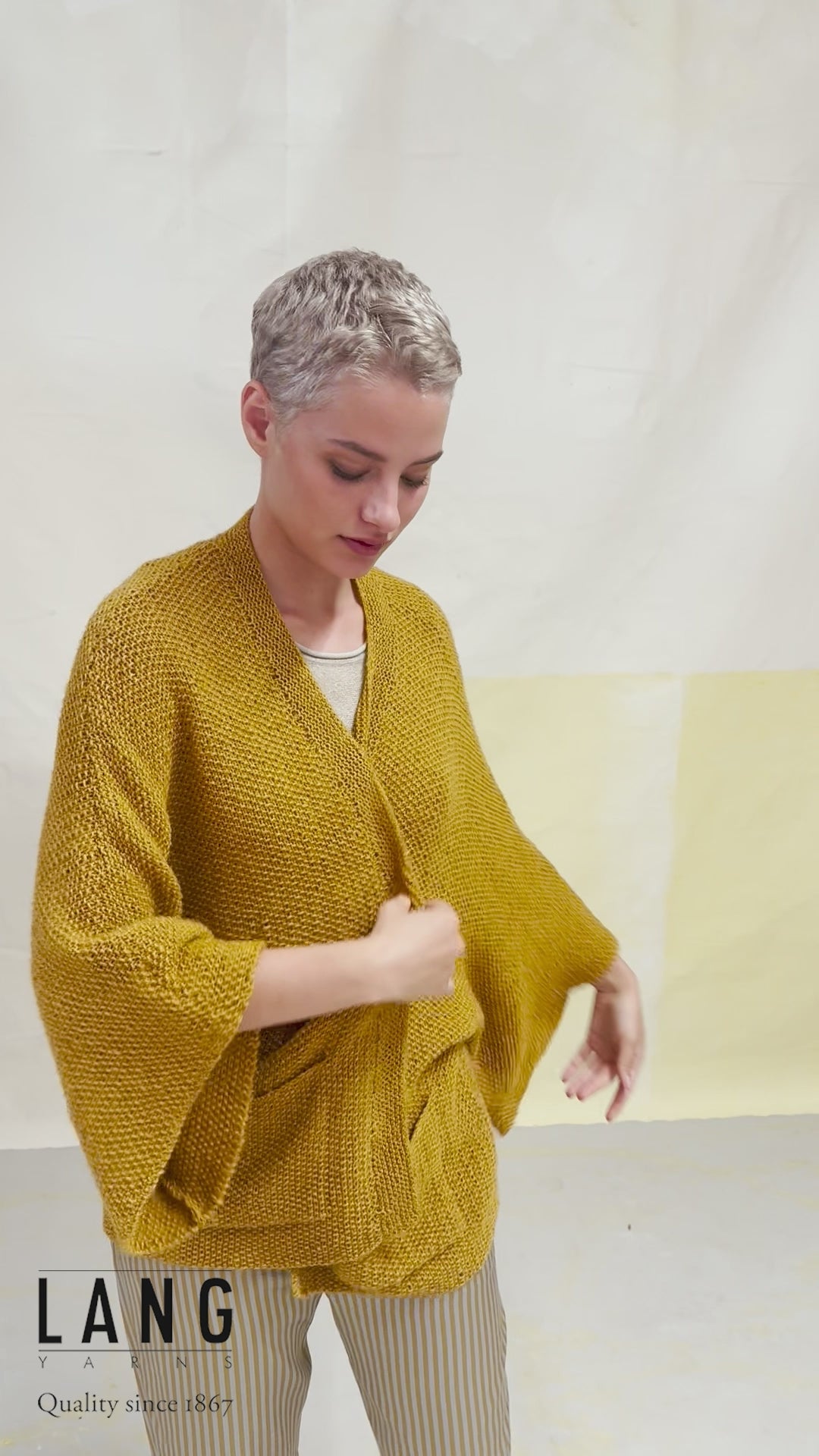 YEMINA Cardigan Pattern Kit in REGINA by LANGYARNS | Fatto a Mano 284-051
