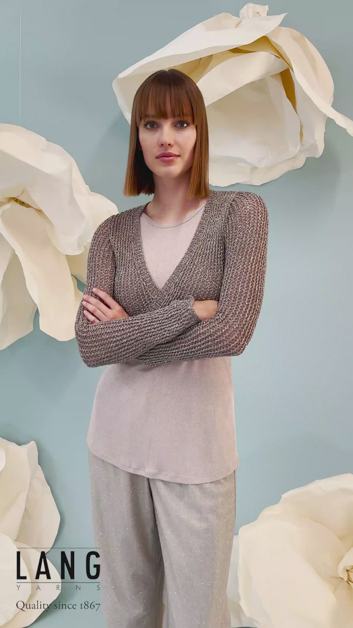 KRISTEL Bolero Pattern Kit in LAMÉ SOFT by LANGYARNS | Fatto a Mano 288-054