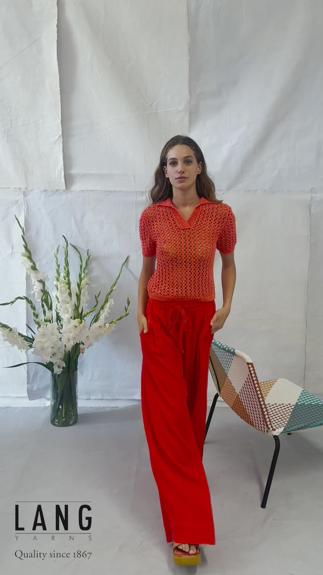 ANKEA Short-sleeved Sweater Pattern Kit in ANANAS by LANGYARNS | Fatto a Mano 284-019