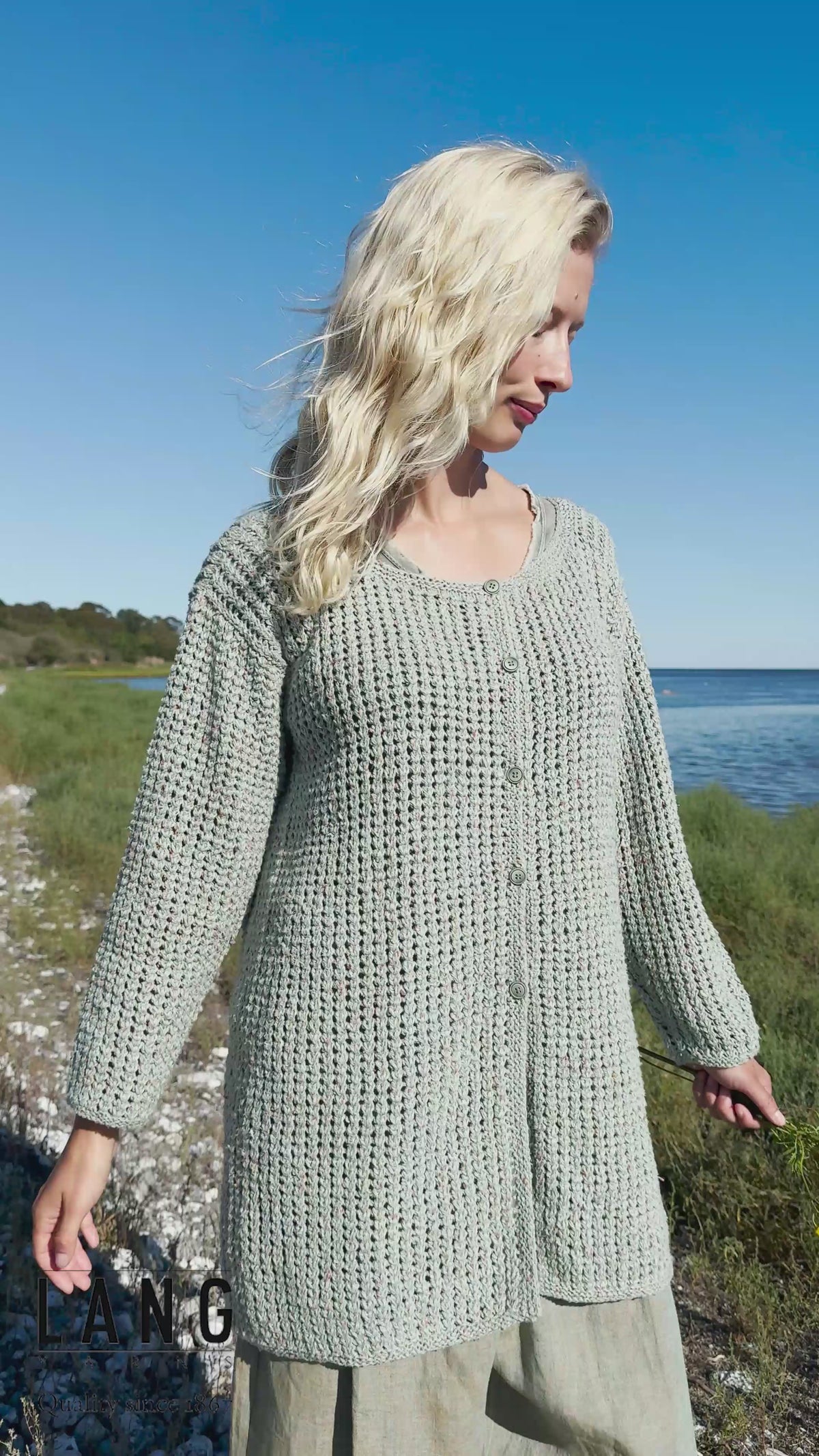 CASSIE Cardigan Pattern Kit in COTTON TWEED by LANGYARNS | Punto 90-006