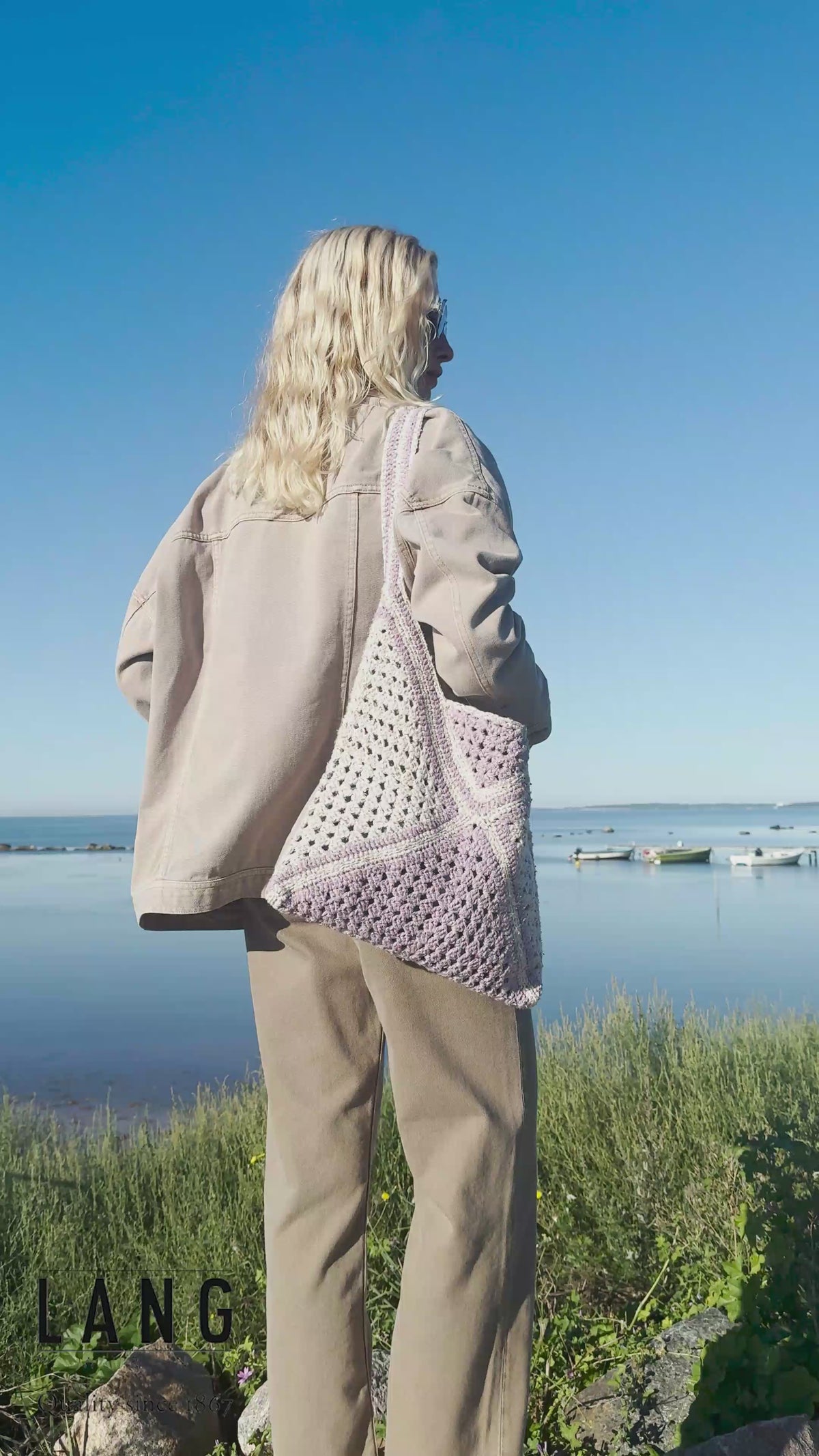 CAROL Crochet bag Pattern Kit in COTTON TWEED by LANGYARNS | Punto 90-002