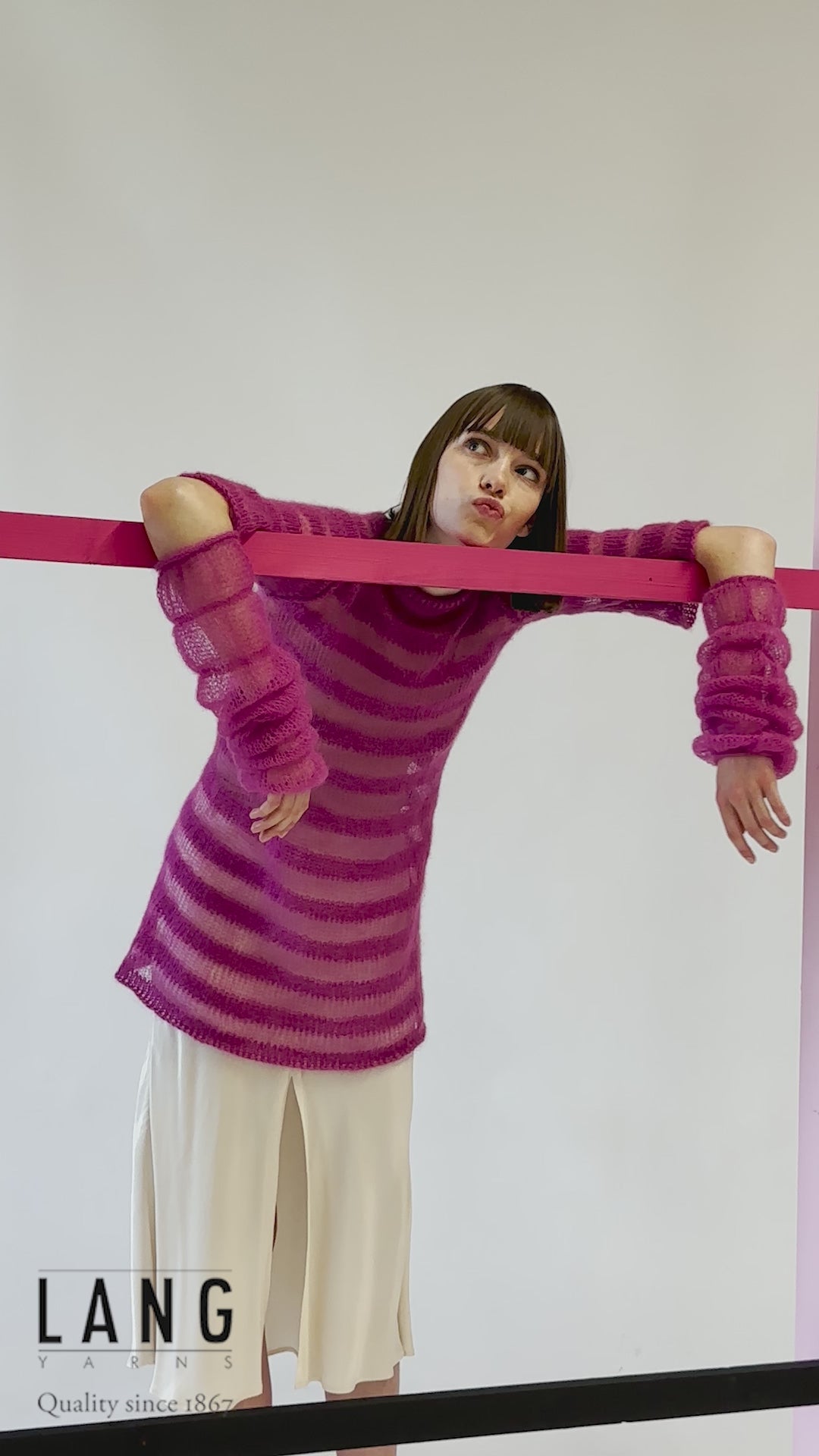 TUANA Long Wrist-warmers Pattern Kit in MOHAIR 21 by LANGYARNS | Fatto a Mano 280-002