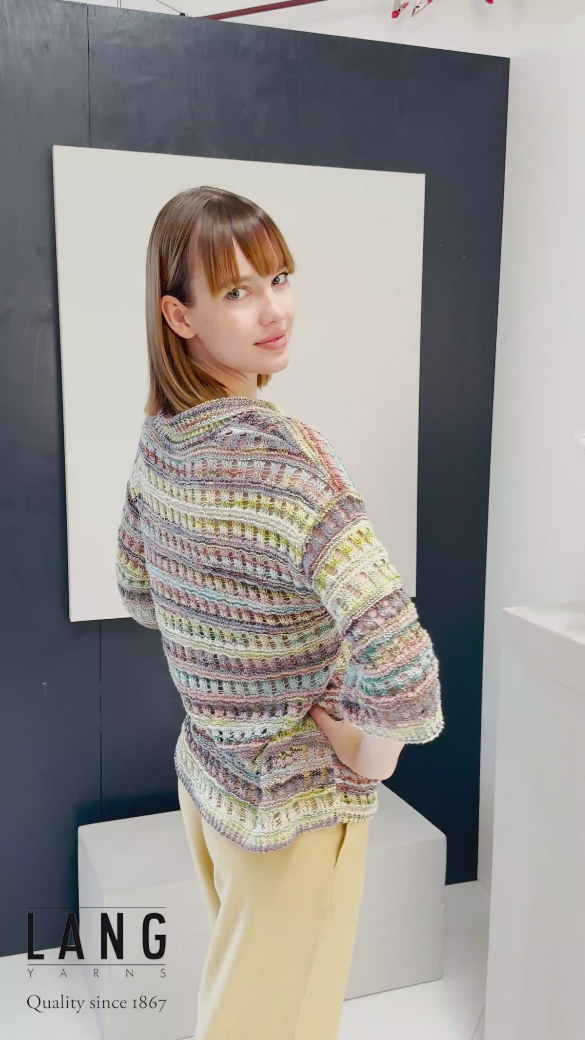SOLENE Sweater Pattern Kit in FIESTA by LANGYARNS | Fatto a Mano 288-024