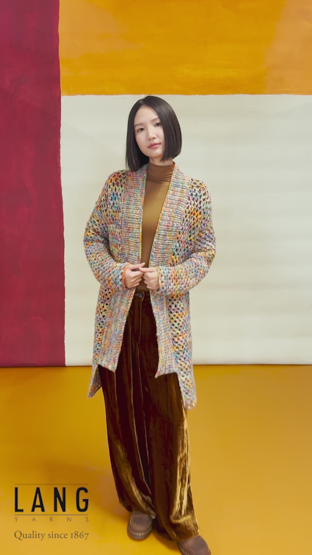 ULIA Crocheted Jacket Pattern Kit in TWISTER by LANGYARNS | Punto 95-004