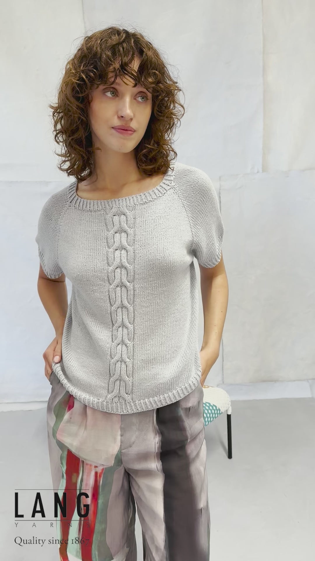 ZEINAB Top Down Short-sleeved Sweater Pattern Kit in NORMA by LANGYARNS | Fatto a Mano 284-001