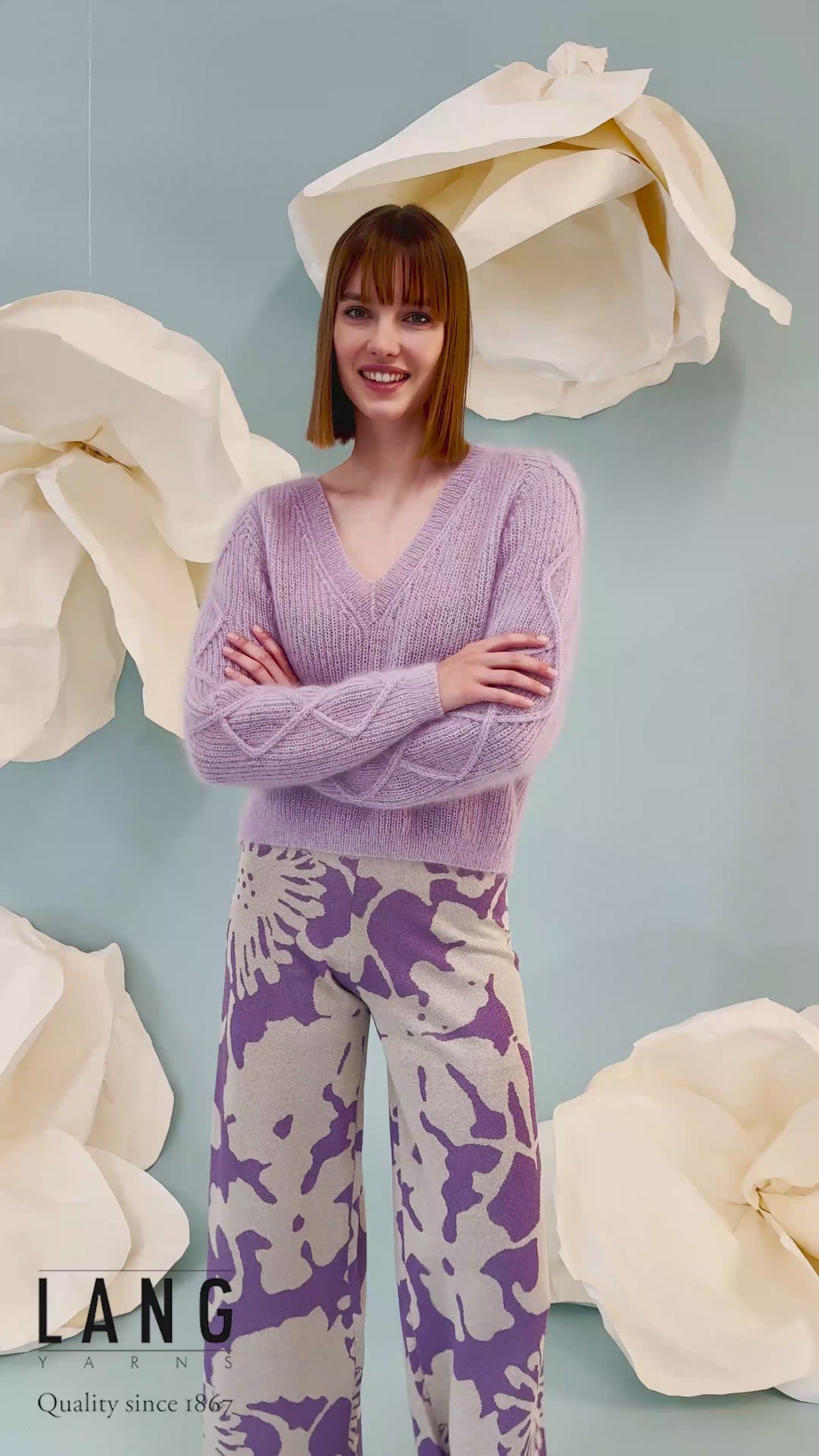 HOLLY Sweater Pattern Kit in LACE by LANGYARNS | Fatto a Mano 288-052