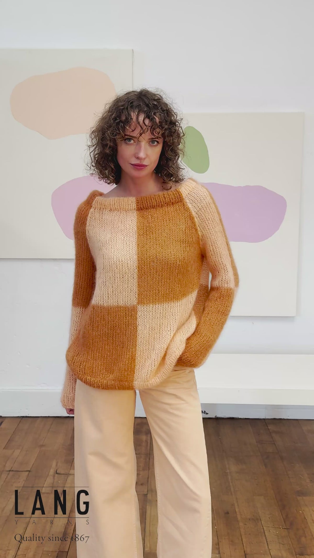 GEMMA Sweater raglan Pattern Kit in MOHAIR LUXE by LANGYARNS | Fatto a Mano 288-009