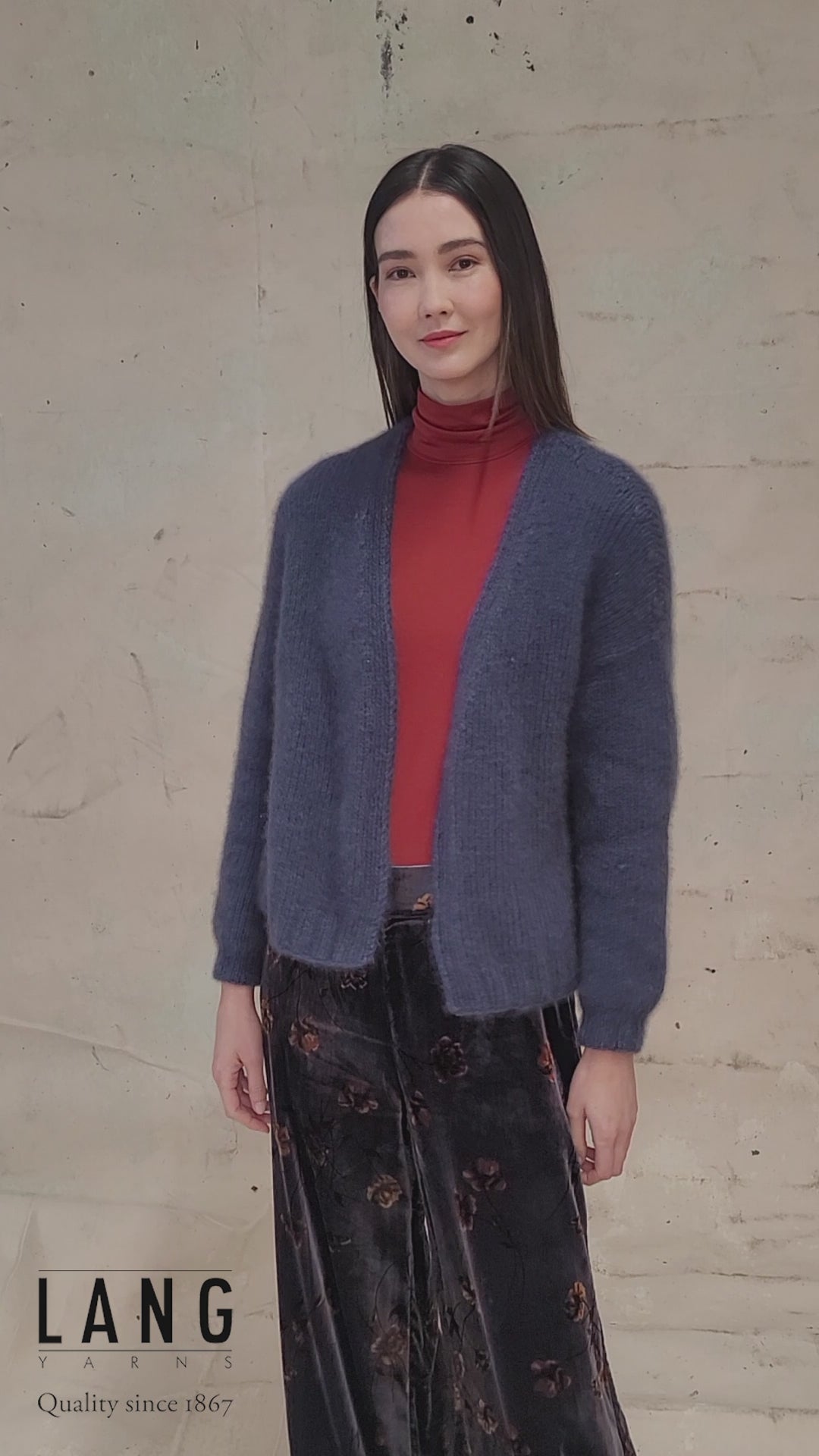 JASMIN Cardigan Pattern Kit in CASHMERE LIGHT by LANGYARNS | Punto 60-011