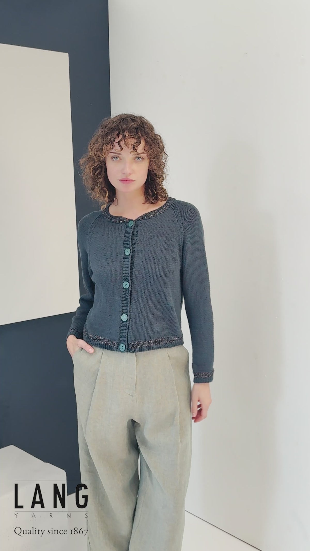 ESME Cardigan Pattern Kit in DUETT & LAMÉ SOFT by LANGYARNS | Fatto a Mano 288-032