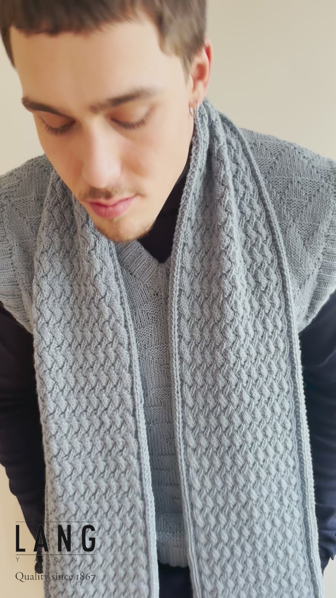 POLINA Scarf Pattern Kit in CASHMERE PREMIUM by LANGYARNS | Punto 78-016