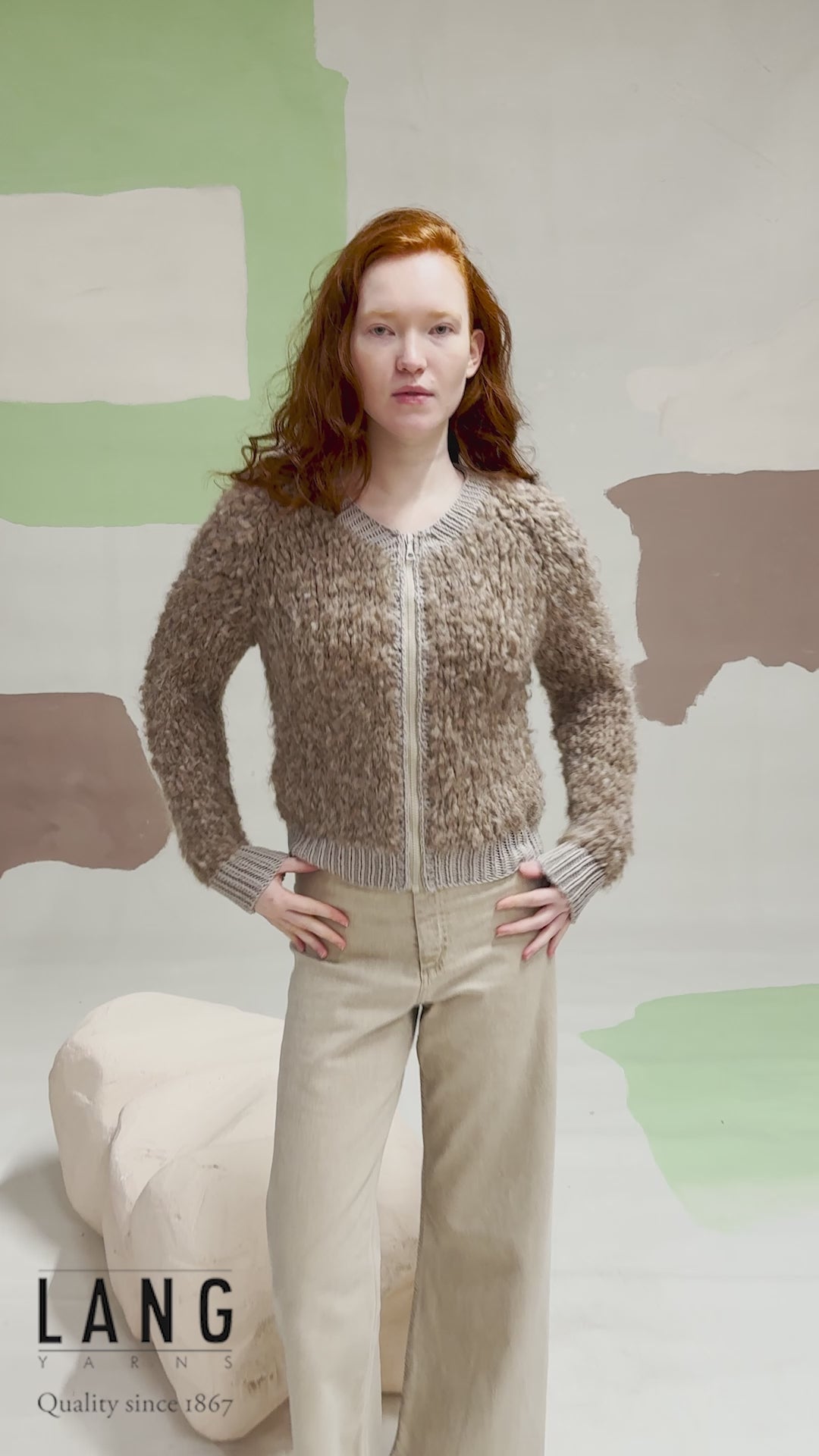 PERDITA Bomber Jacket Pattern Kit in SHIRLEY & MERINO70 by LANGYARNS | Fatto a Mano 290-043