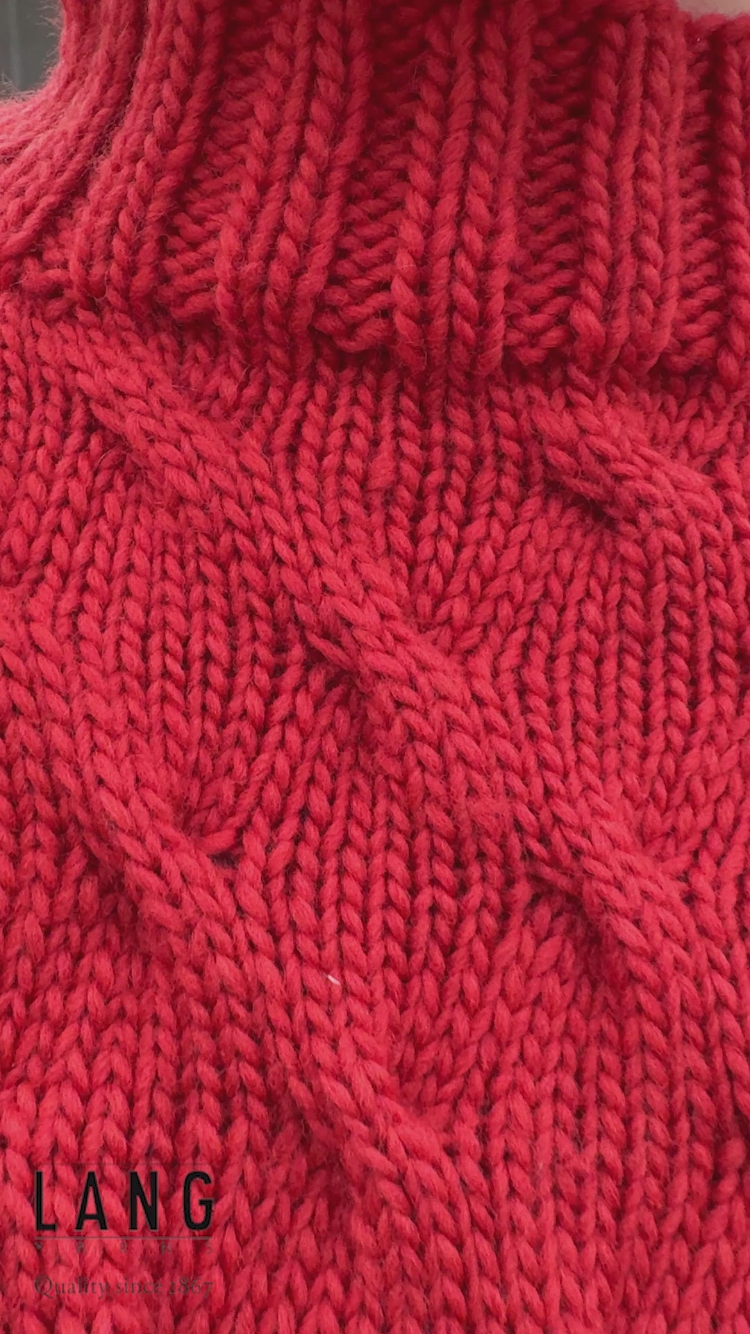 NICKY Cable-knit Sweater Pattern Kit in NATURALIS by LANGYARNS | Punto 97-009