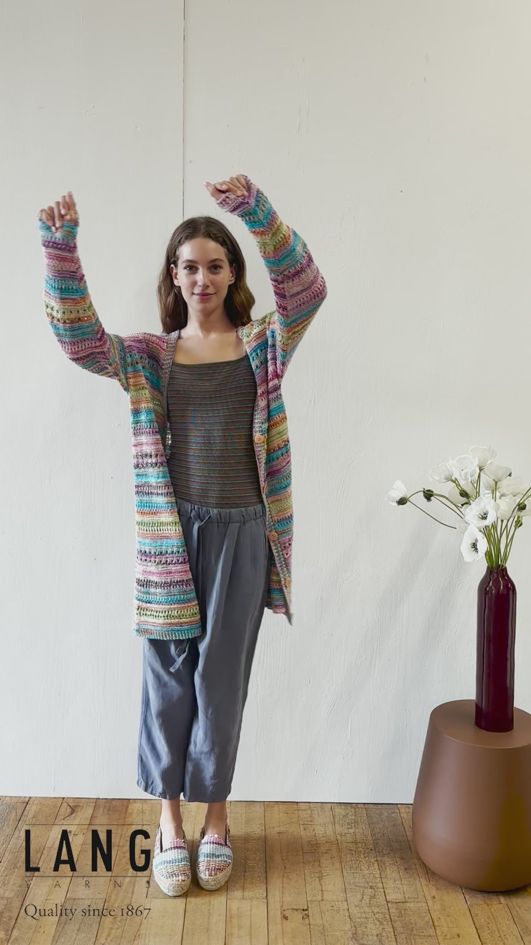 ANDREN Cardigan Pattern Kit in FIESTA by LANGYARNS | Fatto a Mano 284-040