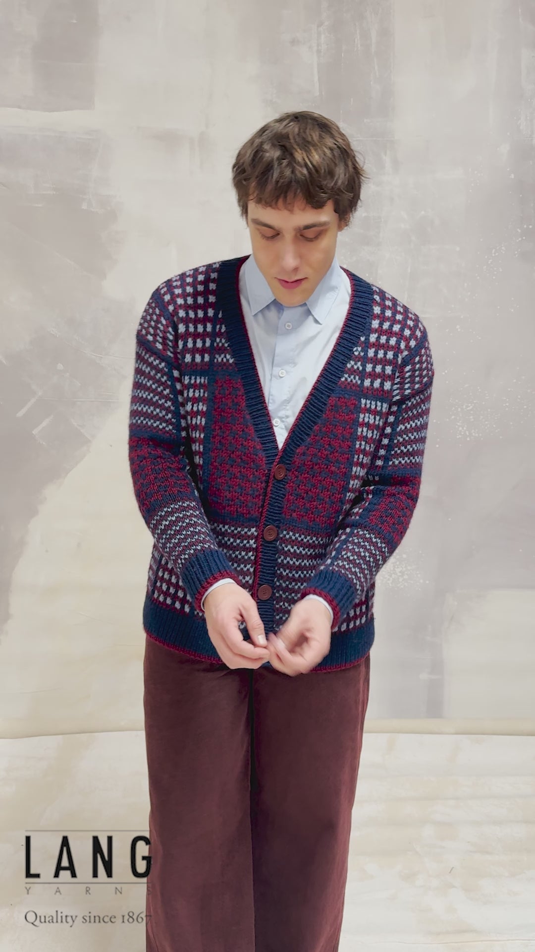 CALVIN Cardigan Pattern Kit in CARPE DIEM by LANGYARNS | Fatto a Mano 290-066